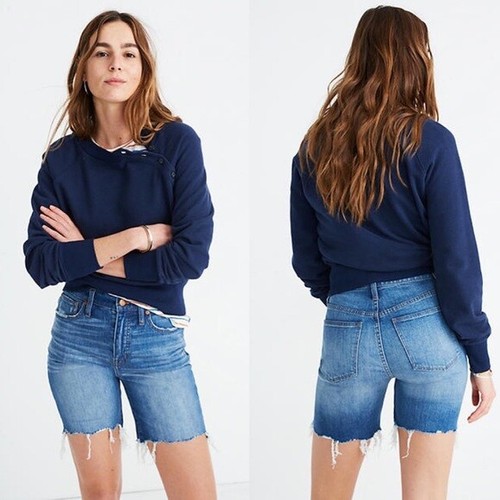 High-Rise Denim Mid-Length Shorts | eBay