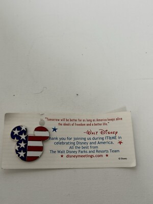 2002 Disney Patriotic Mickey Head American Flag Pin With 12 Mickey Pin Backs