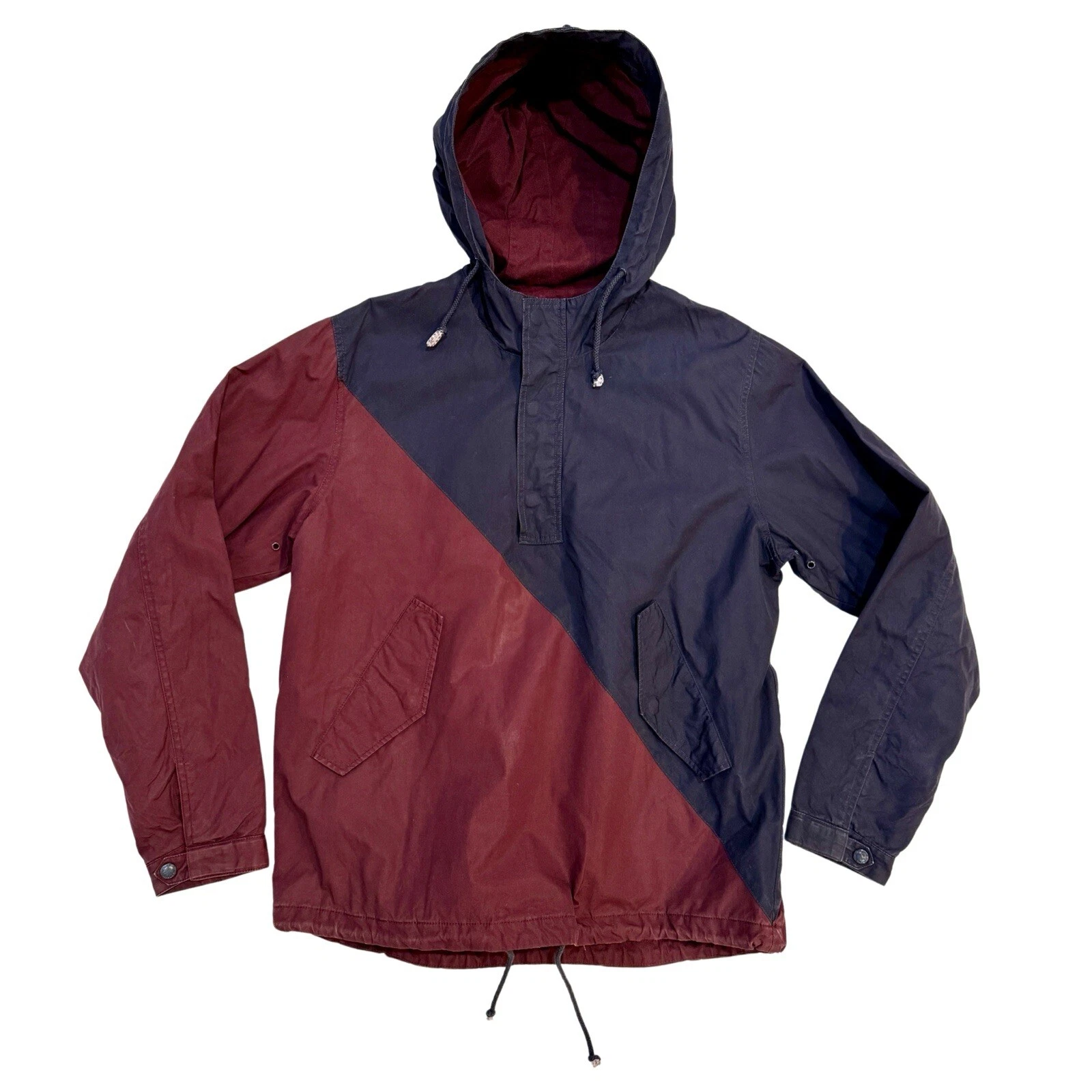 Veste bicolore Supreme Wind bleu bordeaux taille L coton à capuche