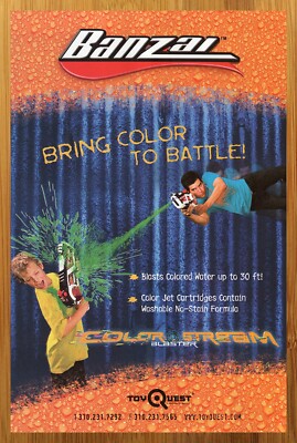 2007 Banzai Color Stream Blaster Squirt Water Gun Print Ad/Poster Super Soaker