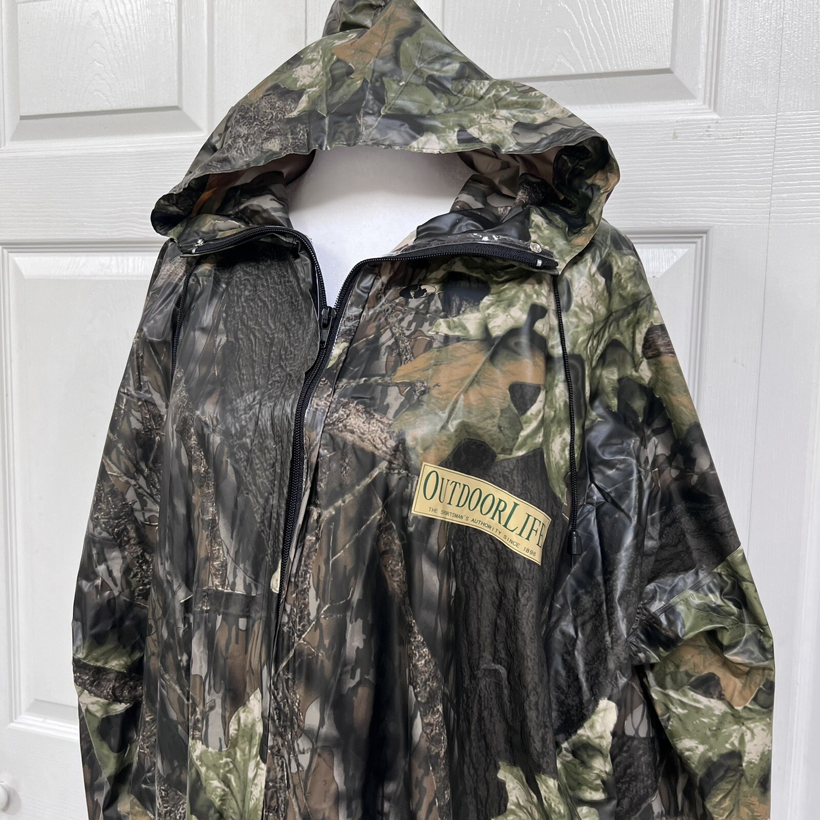 OUTDOOR LIFE Camo Rain Jacket Mens PVC 