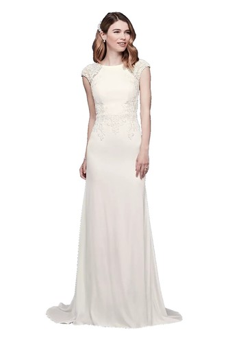 Davids Bridal Wedding Dress - V-Neck Lace Sheath size 10 | eBay