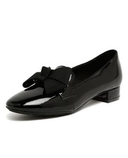 Gamins Black Leather Low Heels work shoes Women