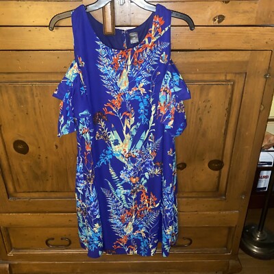cobalt blue floral dress Caitlin Dress / Cobalt Floral Cobalt Floral / L main image 0