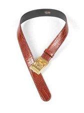 Vintage ESCADA Croco Print Leather Belt
