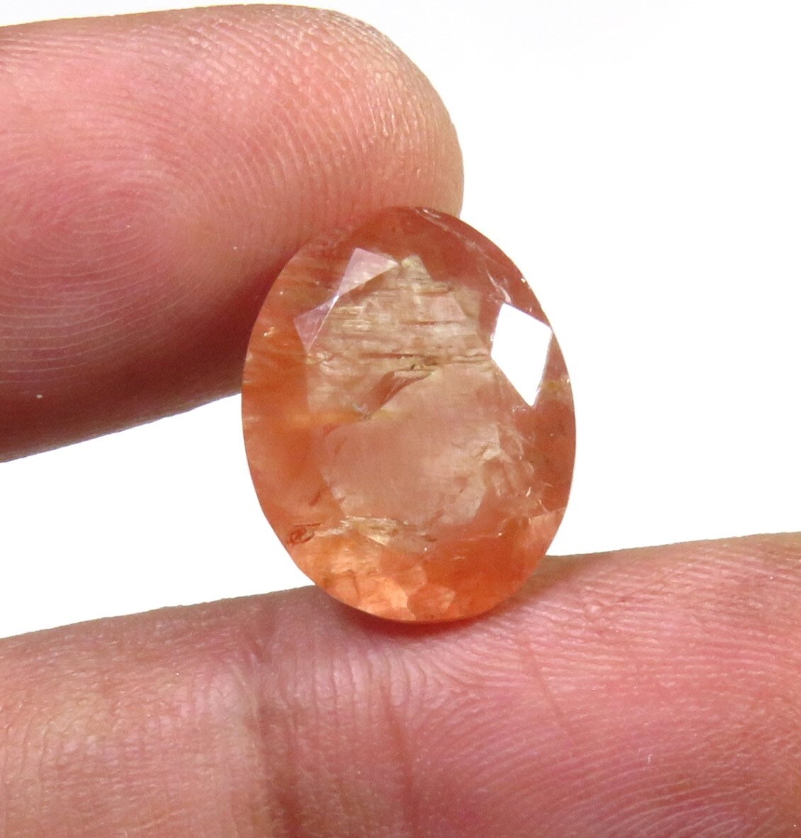 Natural Oregon Sunstone Gems Faceted Cut Oval Oregon Gems  F-33