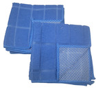 Blue Dish Rag Dish Cloth 4 Pack Mesh Scrubber Windowpane Kitchen Decor Absorbent