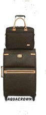 Rioni Signature Brown Large Luggage & Travel Laptop Carrier Combo