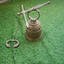 Vintage Mosiądz Klasztor Dzwon Kołatka Dekoracja ścienna Vocem Meam A Ovime Tangit