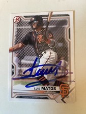 Luis Matos San Francisco Giants Auto Signed 2021 Bowman Base Baseball Card MLB