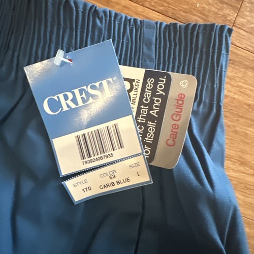 Crest Scrubs Uniform set Solid Caribbean Blue Unisex Size Large Top & Bottom NEW - Picture 6 of 7