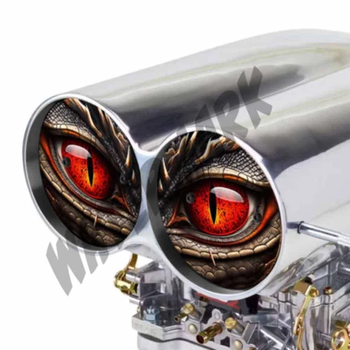 Dinosaur Ember EYES VINYL DECAL SHOTGUN AIR INTAKE HOOD SCOOP BUG CATCHER 2PK