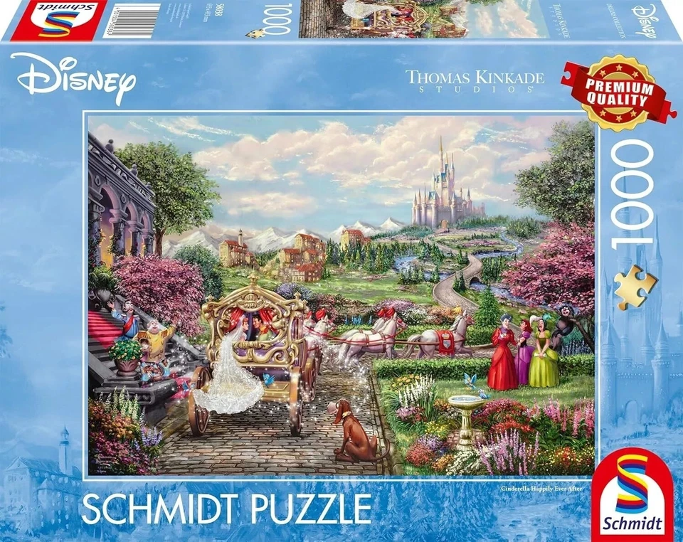 Schmidt Disney’s Cinderella Happily Ever After by Thomas Kinkade 1000 pce jigsaw