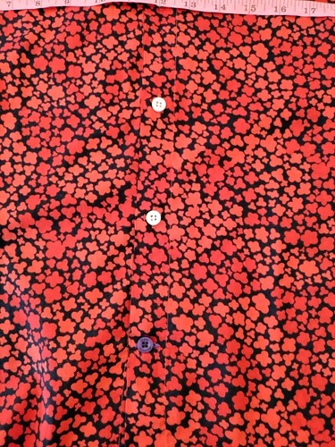 Drew Shanklin Men's XL Red Black Abstract Contrast Cuff Button Long Slv Shirt - Picture 3 of 15
