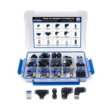 37 Pcs Quick Connect Air Hose Fitting Kit 1/4" 3/8" 1/2" Push To Connect Air ...