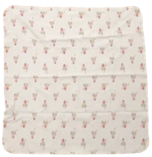 BABY BLANKET 29" x 28" bear w/ bunny Receiving Blanket