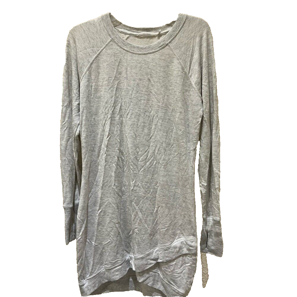 ATHLETA Sweatshirt Dress Womens Sz S Heather Gray Criss-Cross Athleisure  Casual