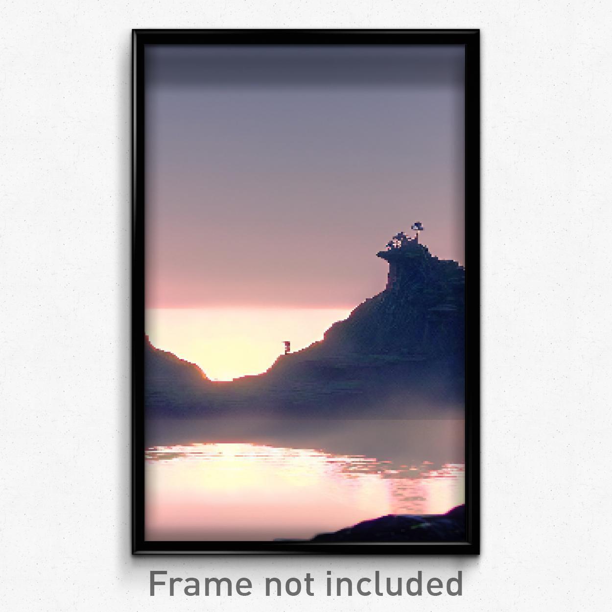 8-Bit Pixel Art Poster - Silent Outcropping Psychedelic Gamer Print