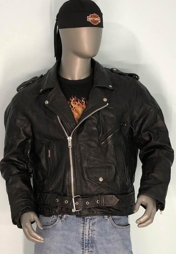 Vintage Lederjacke Größe XL Herren Rebel Style, Echtleder LEATHER APPAREL