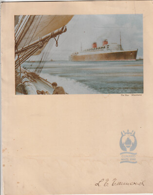 Speisekarte  Cunard White Star RMS Quenn Mary von 12 August 1939 Original