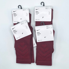Nike Vapor lot of Four Pair Dark Red Football Crew Socks - Size 3Y-5Y / Women 4-