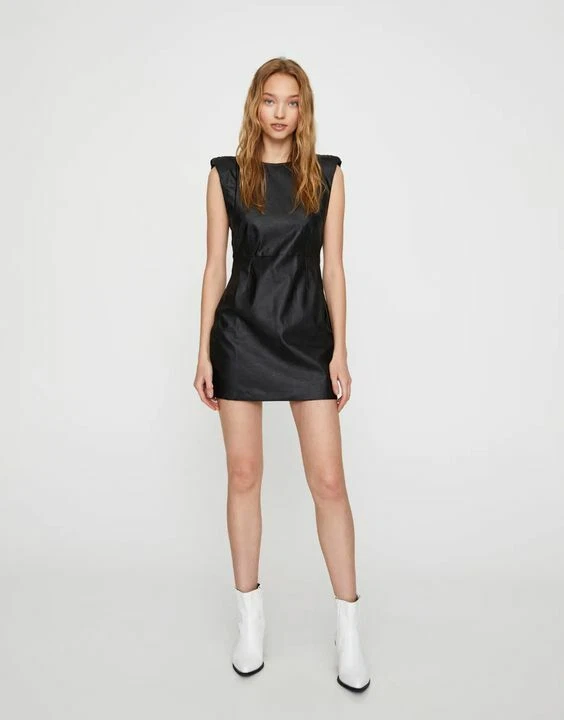 Zara white leather clearance dress