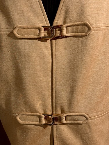 Vintage MR. ALEX Tan MOD GROOVY Matching Vest With Gold Buckles & Pants XXL - Picture 3 of 9
