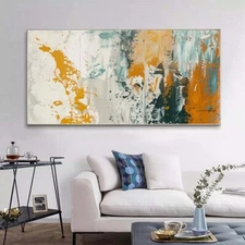 Wall Art Paintings Yellow Hand Painted Abstract Oil Painting on Canvas