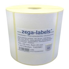Thermo Etiketten Rolle - 105 x 80 mm - 1.000 Stck Kern25mm Zebra GK420 GC LP TLP