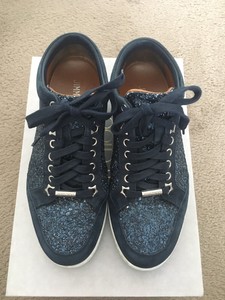 navy jimmy choo trainers