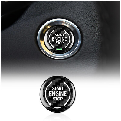 Black Engine Start Stop Button REAL Carbon Fiber Cover For Corvette C8 2020-2023