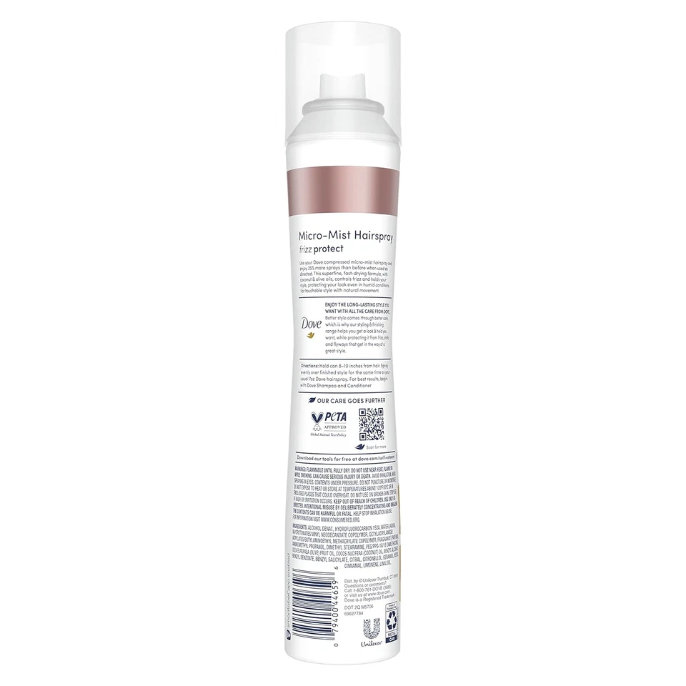 Dove Style + Care Hairspray Flexible Hold, Micro Mist, 5,5 Oz, Pacote com 6 - Imagem 2 de 4