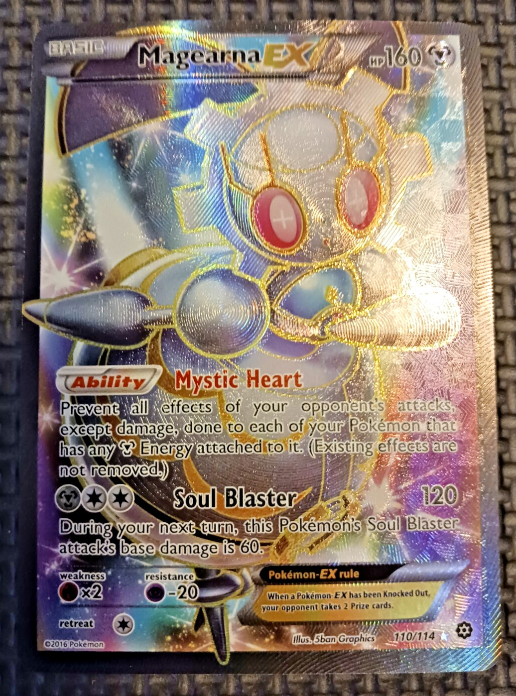 2016 Pokemon Steam Siege #110 Magearna EX Full Art LP+/NM