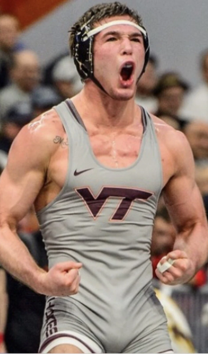 team issued Virginia Tech Hokies Nike Wrestling Singlet Spandex compression  suit