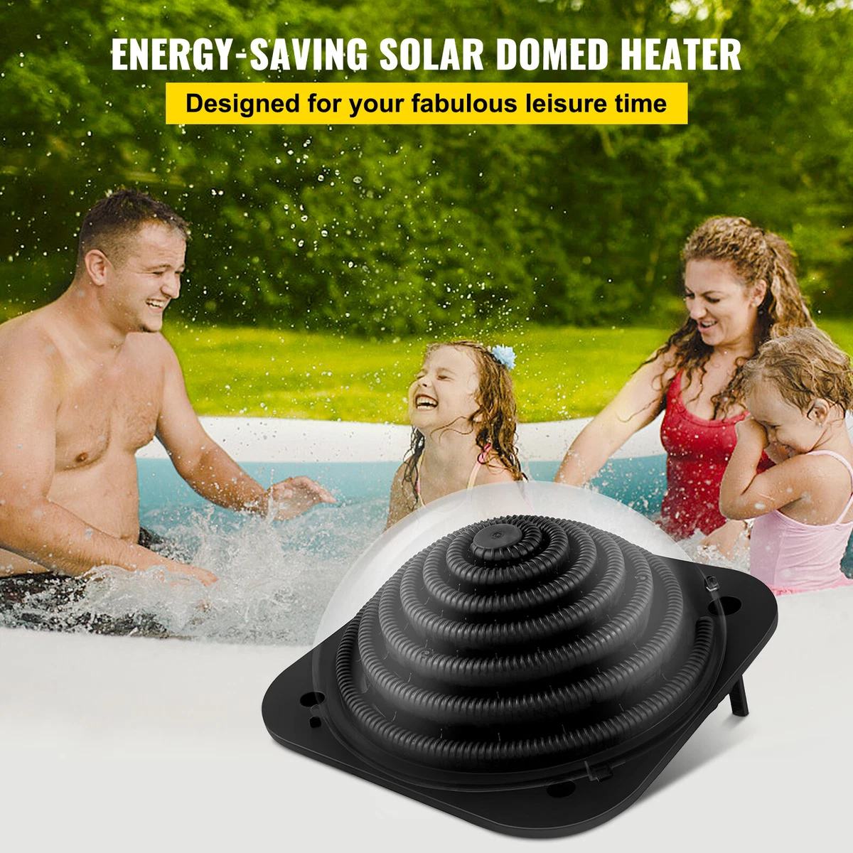 VEVOR Solar Dome Heater Inground/Above Ground Swimming Pool Water Heater  Black | eBay