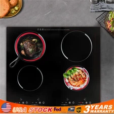 3000W Electric Ceramic Cooktop Built-in 4 Burner Electric Stove Touch- Control