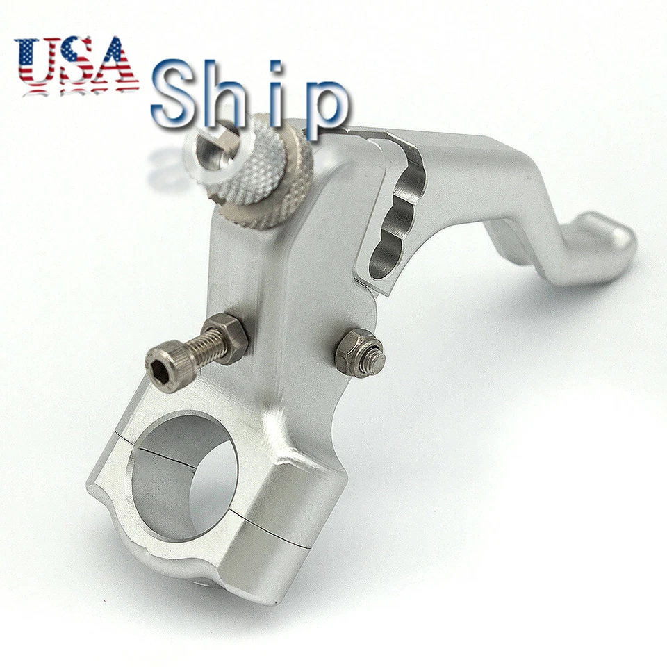 Conjunto de palanca de percha de embrague corto CNC para manillar de aluminio universal de 7/8" Foto 2 de 4