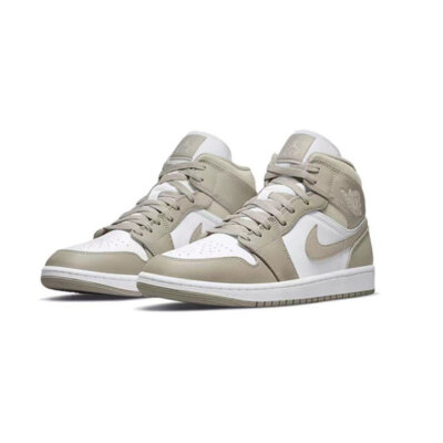 Nike Air Jordan 1 Mid ‘Linen’ Nike Air Jordan 1 AJ1 Mid Linen College Grey Light Bone