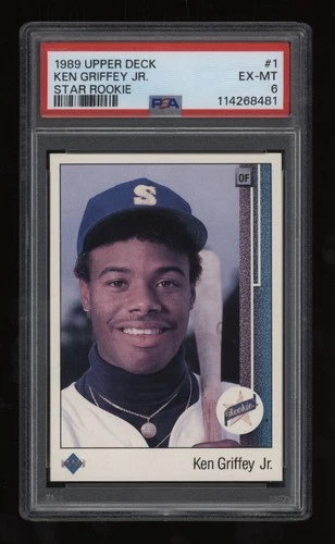 1989 Ken Griffey Jr. PSA 6 Upper Deck Rookie Rc #1 BLAZING PERFECT CENTERING