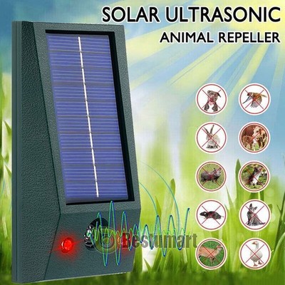 Solar Ultrasonic Animal Repeller Mouse Repellent Device W/ Strobe Flashing Light