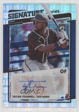2020 Panini Donruss Optic Blue Pandora Prizm 14/25 Taylor Trammell Auto 1b8