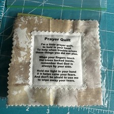 Prayer Quilt with Cross Inside cranberry/stripes 