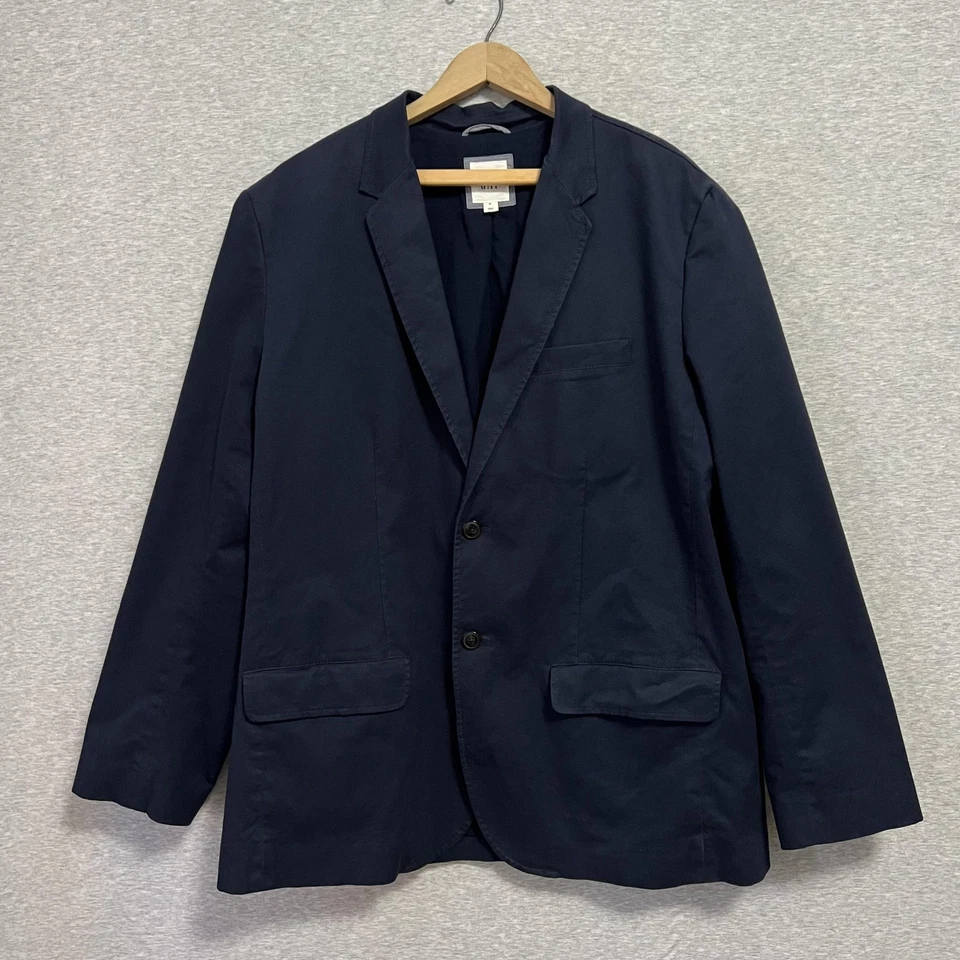 GAP New Basic Blazer Mens XL Navy Cotton Stretch Unstructured Jacket Casual - Image 2 of 4