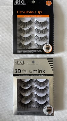 2 PACKS of 4 Sets! Ardell Professional 3D Faux Mink & Double Up False Eye Lashes