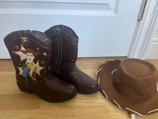 Disney Pixar Toy Story Toddler Cowboy Boots Size 12 Brown Side Zipper