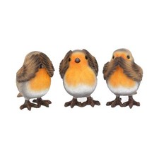 Nemesis Now Three Wise Robins 8cm Figurine, Brown