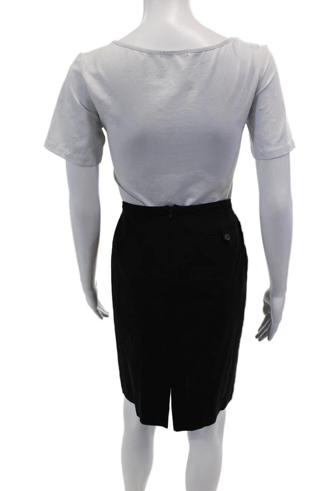 Falda lápiz negra Emporio Armani para mujer sin forro cremallera hasta la rodilla talla 14 Foto 3 de 4