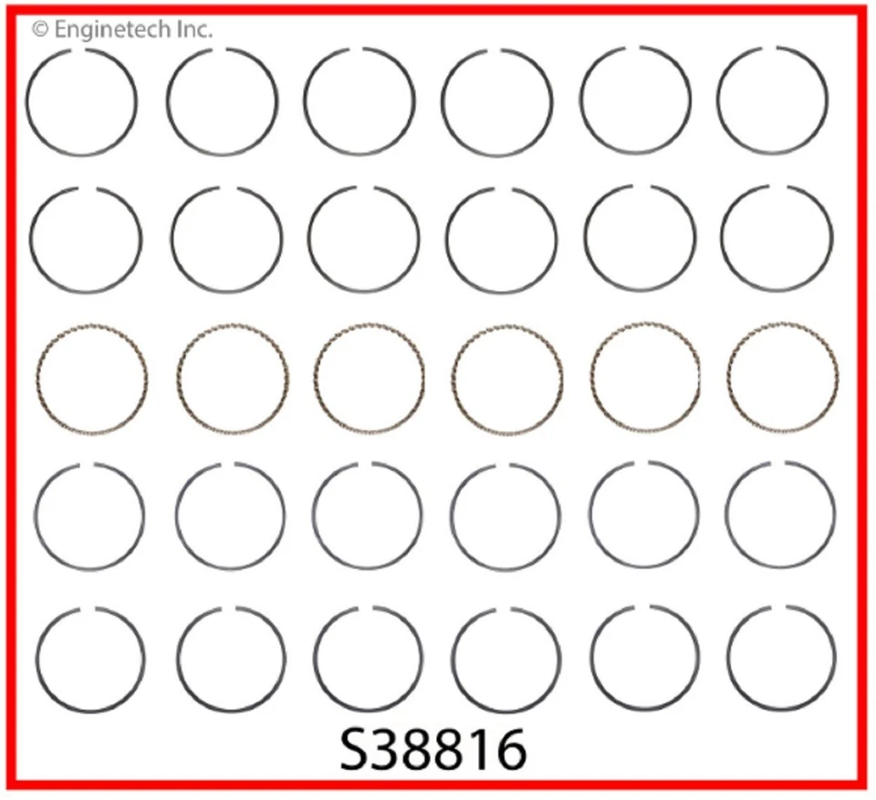 Anillos de pistón ENGINETECH Moly para Amc Jeep 4,0 L 242 6 cilindros 1996-2006 Foto 3 de 3