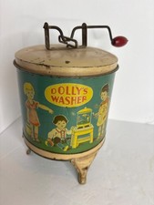 Vintage J CHEIN DOLLYS WASHER TIN LITHO TOY WASHING MACHINE