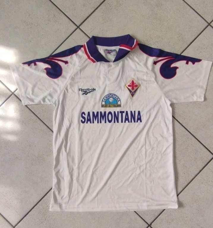 Reebok Maglia Fiorentina Bianco Rossa Vintage Reebok Fiorentina